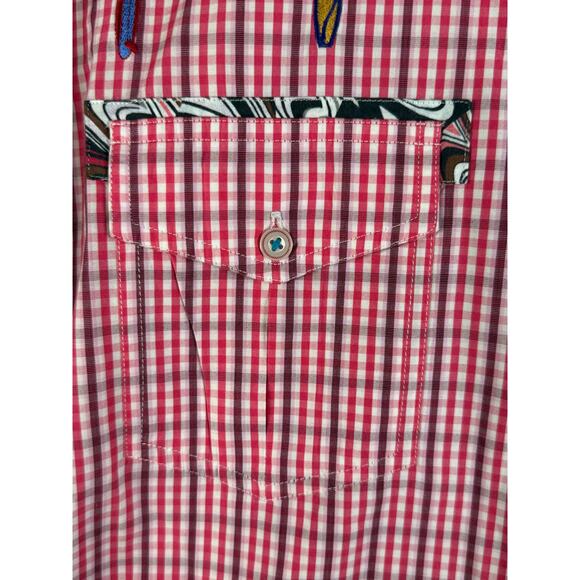 Robert Graham The Freshly Laundered Button Up Shirt Surfboard Red Mens Large - Picture 6 of 7